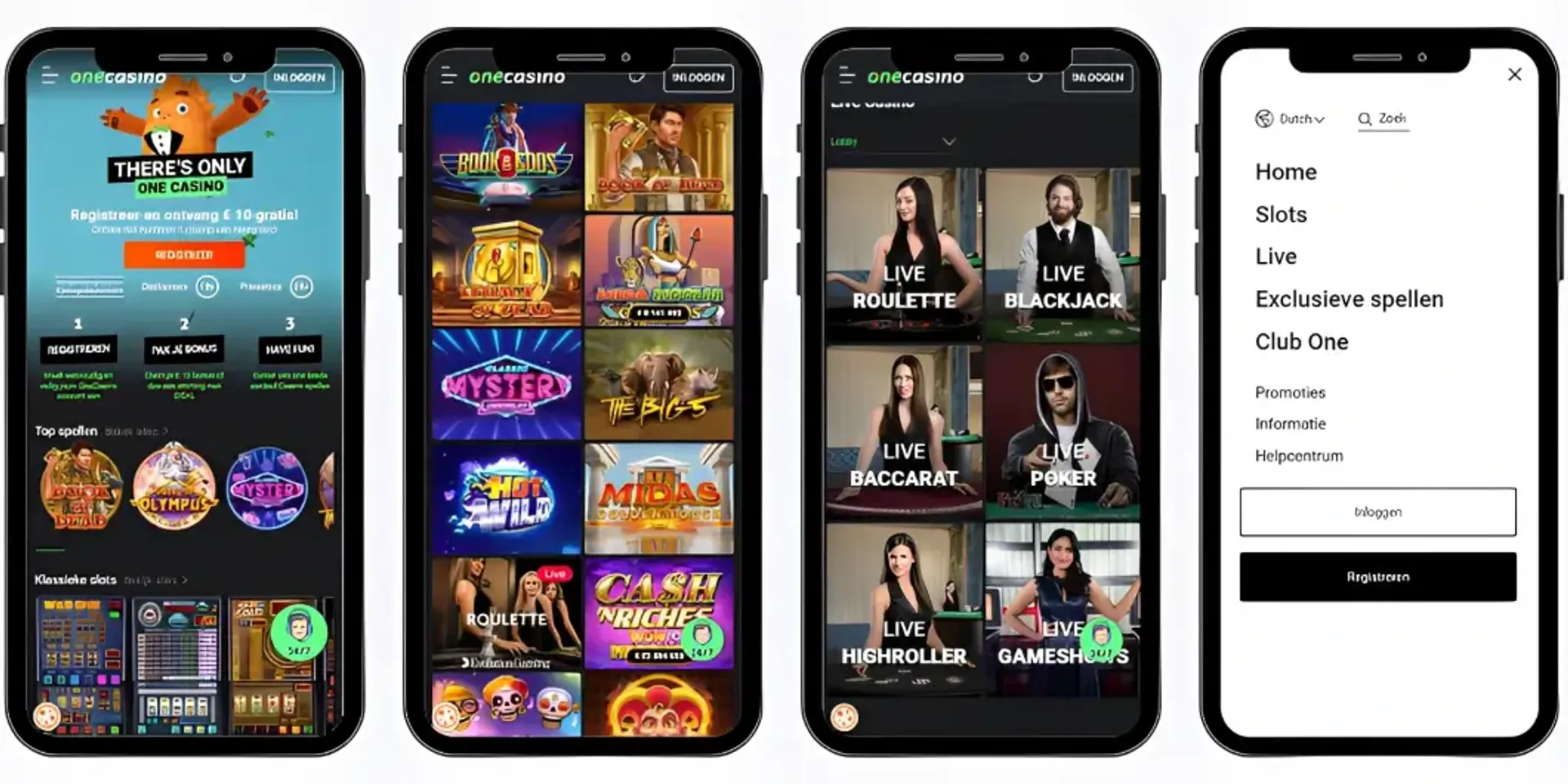 One Casino mobiele versie