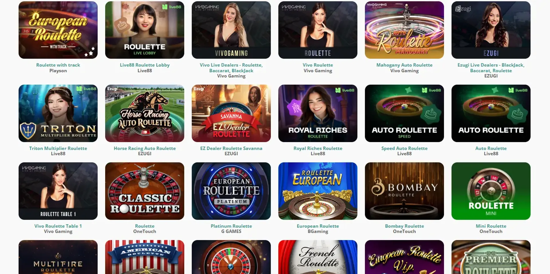 Yaa casino table games
