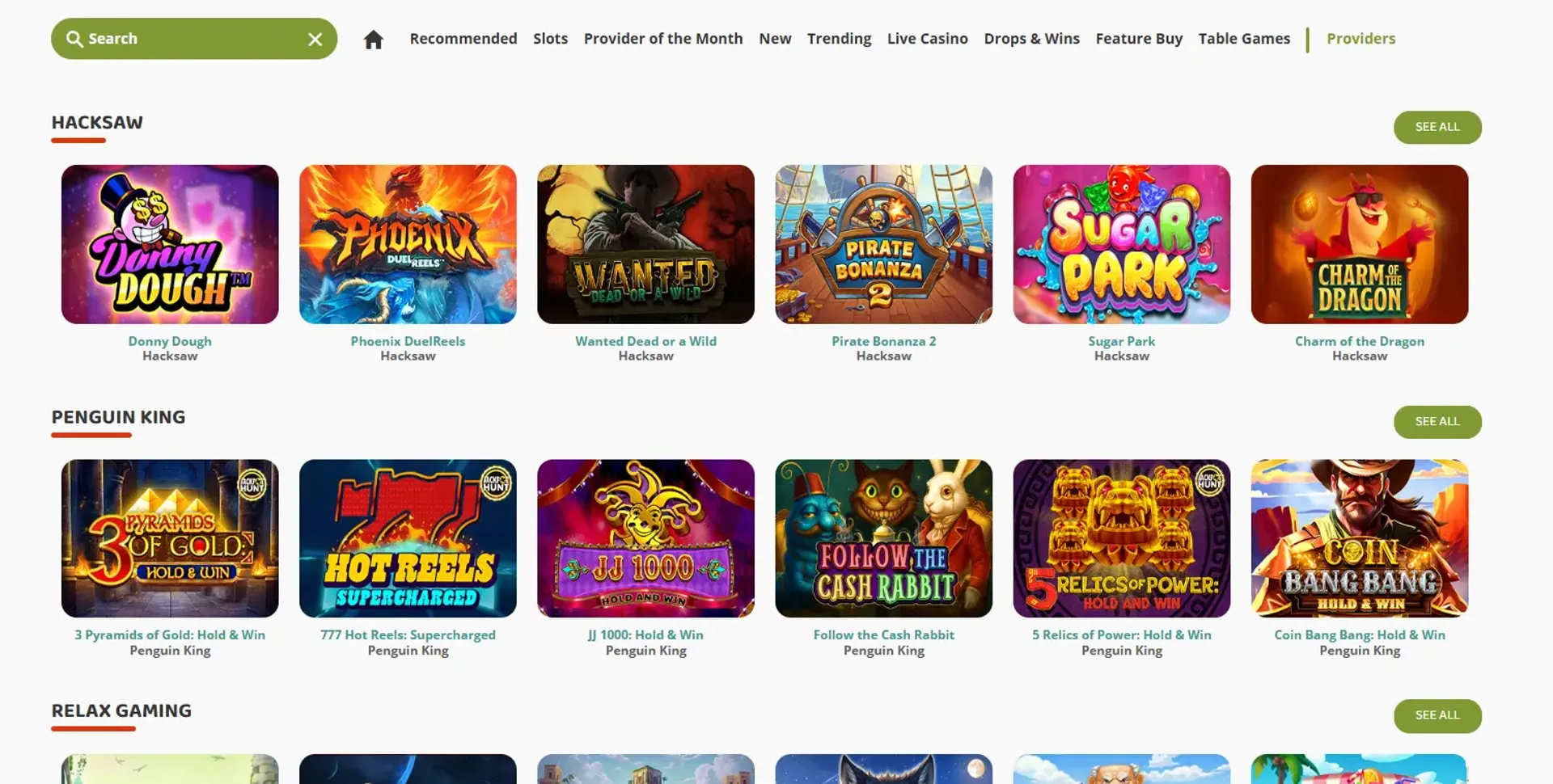 Yaa casino large selection of games