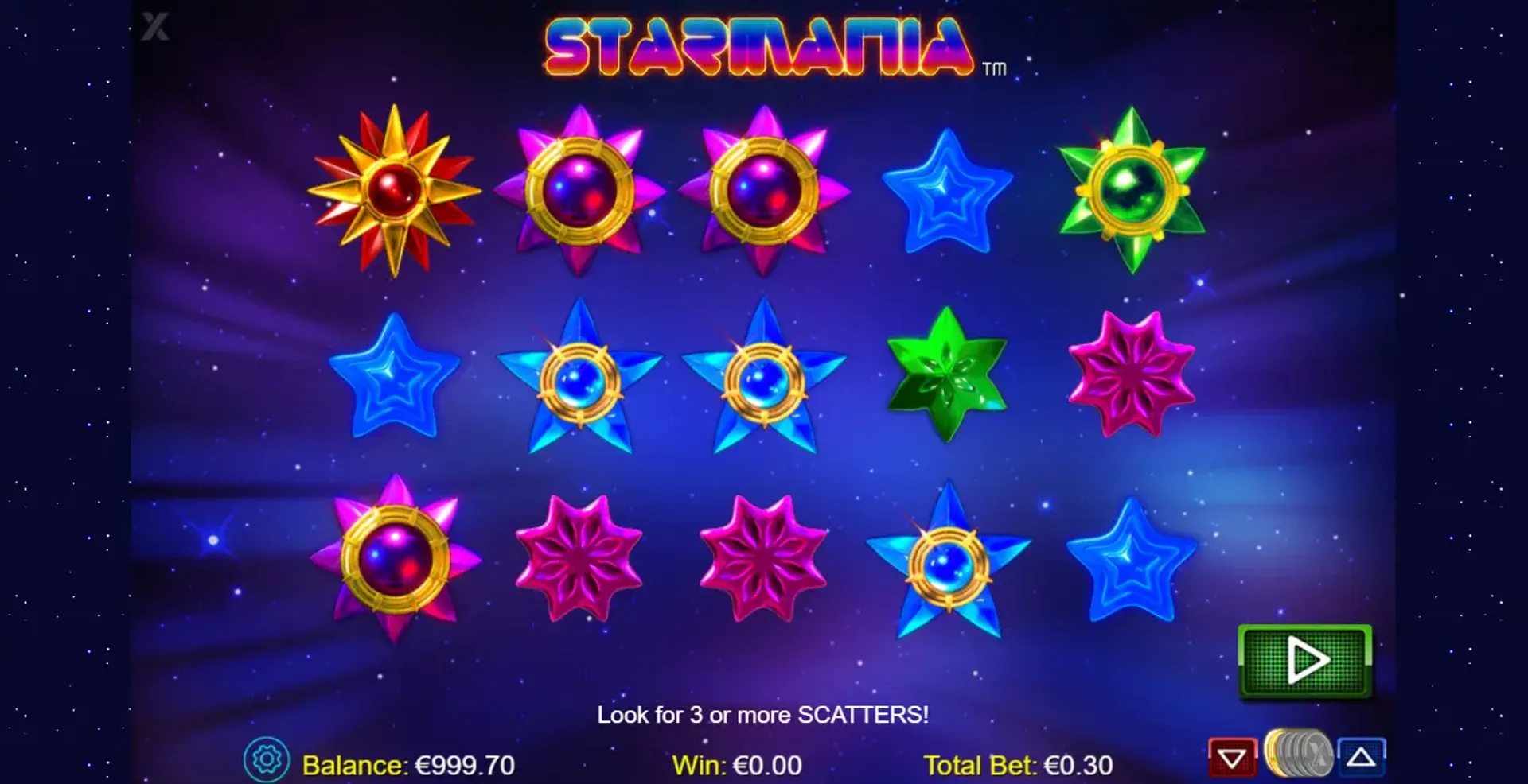 Juego base en la slot Starmania