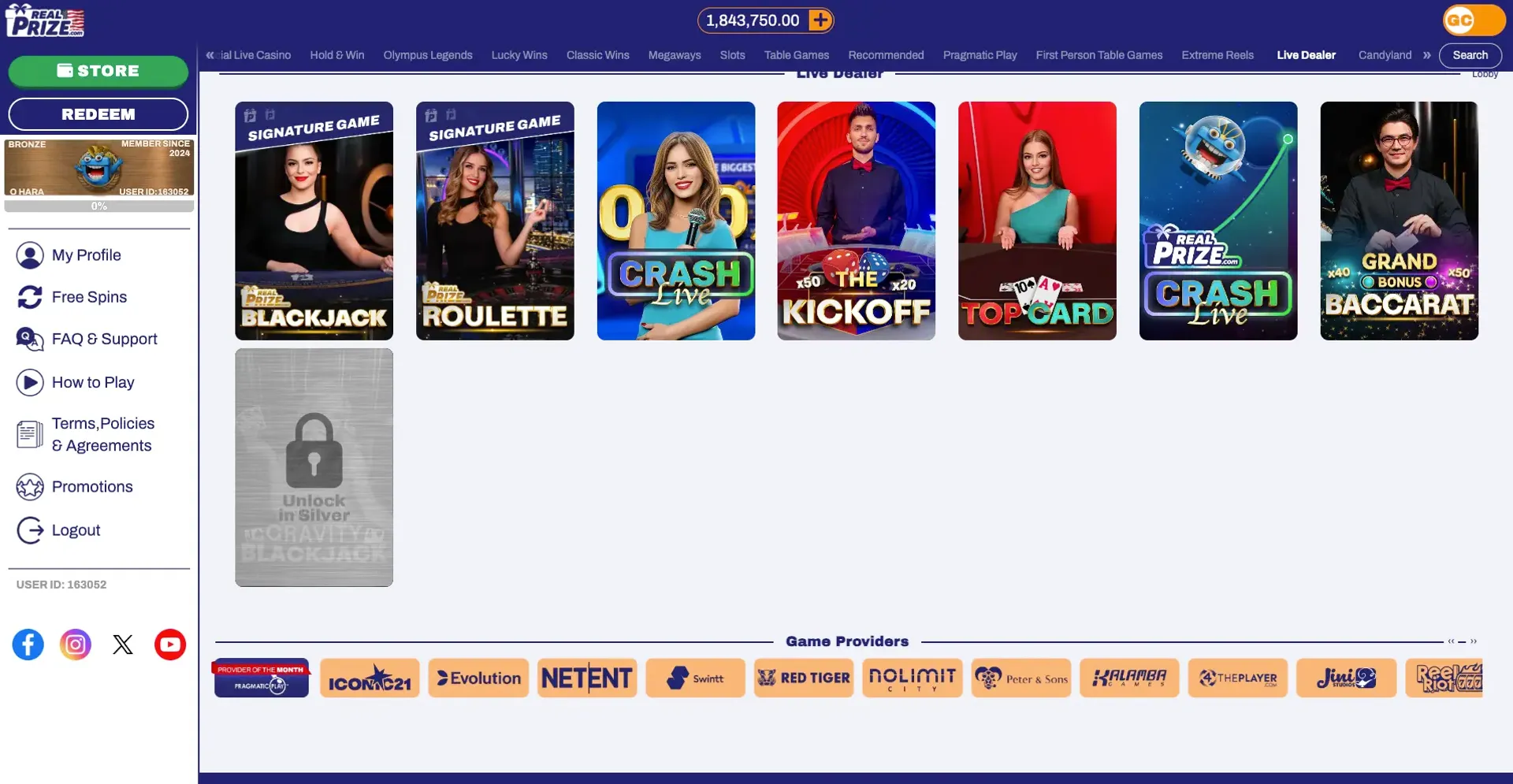 RealPrize casino store