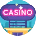 Casino icoon op blauwe achtergrond