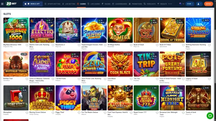 20Bet Casino Játékok