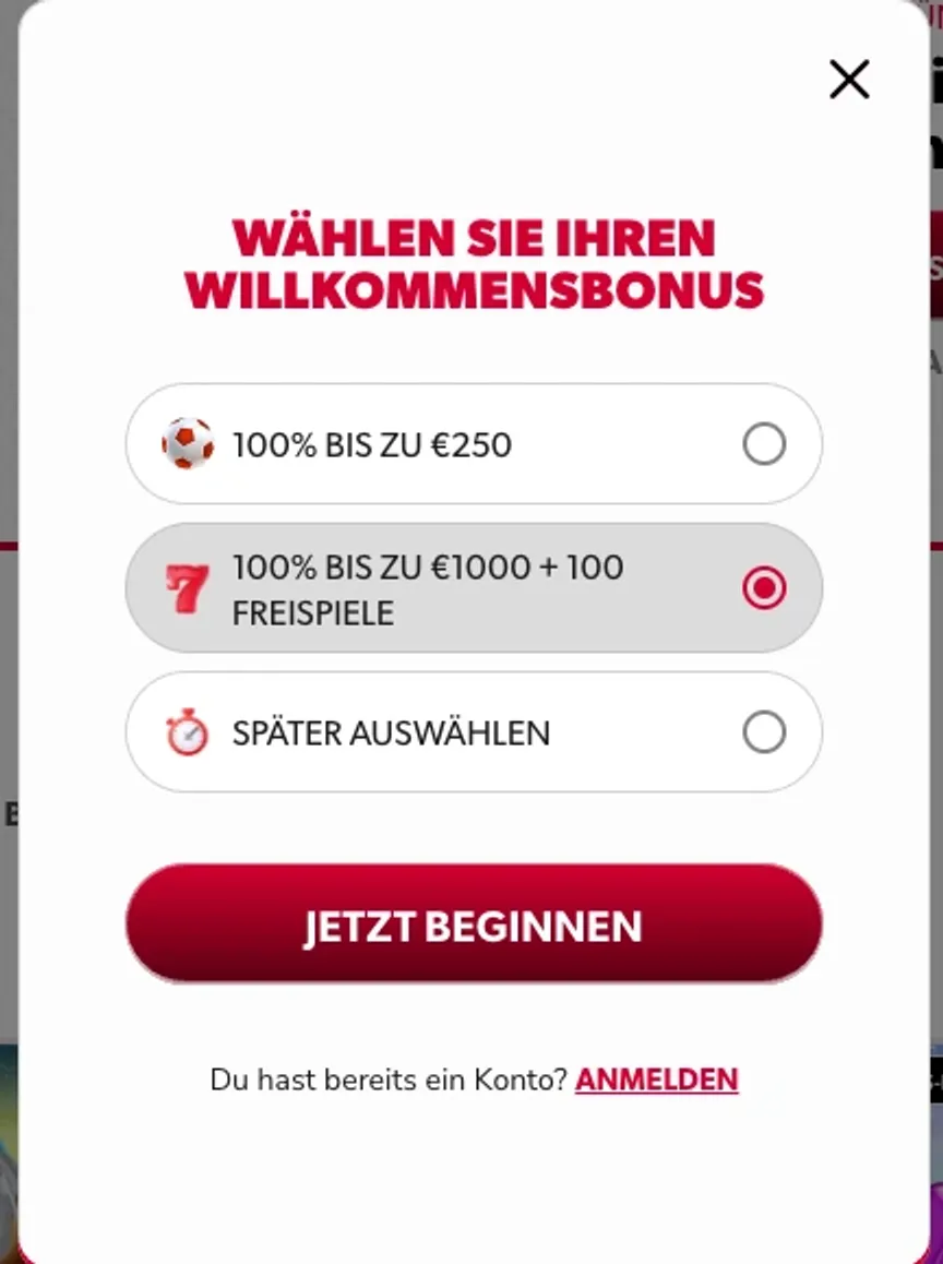 Betista Casino Registrierung