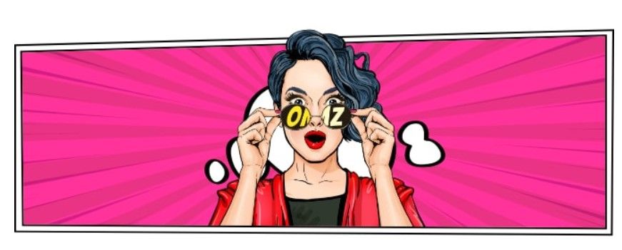 Ohmyzino casino aloitus Piirretty naishahmo pinkillä taustalla