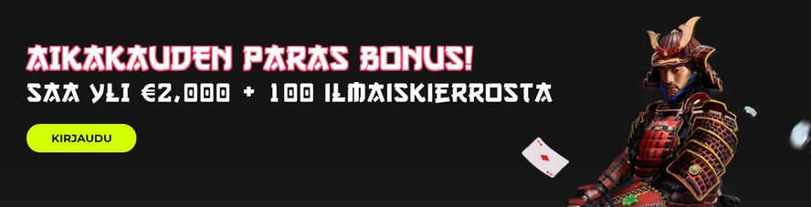 Spin Samurai Casino tervetulobonus