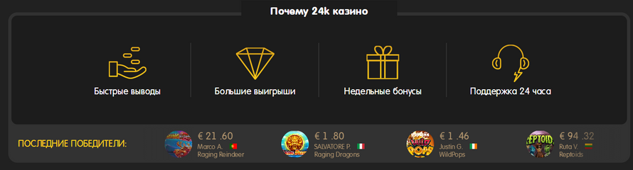 зеркало 24K Casino 100 руб