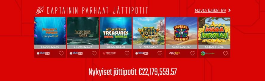 Captain Spins kainopelit