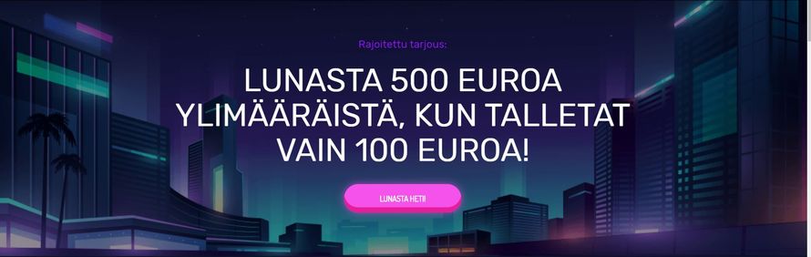 NeonVegas tervetulotarjous