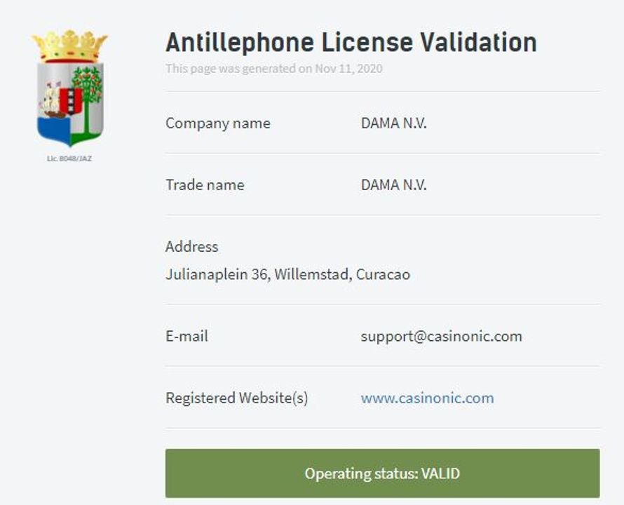 casinonik-license
